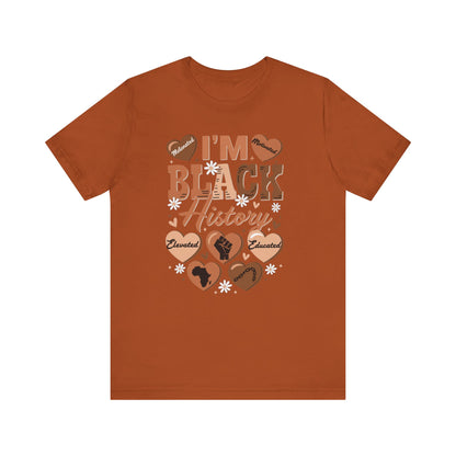 Jersey Short Sleeve Tee I'm Black History Hearts