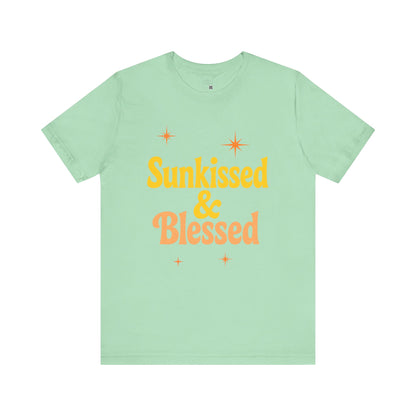 Sunkissed & Blessed Short Sleeve Tee, Fun Summer Shirt, Gift for Beach Lovers, Vacation Tee, Casual Outfit