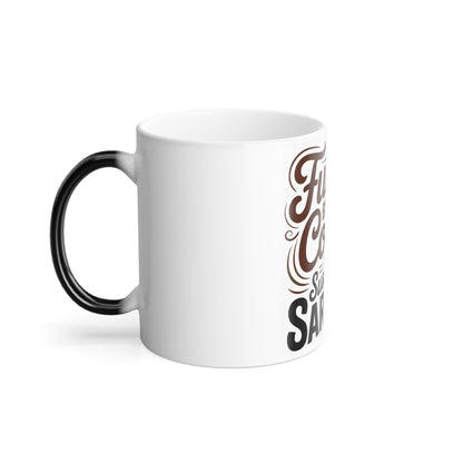 Color Morphing Mug - "Fueled by Coffee, Sustained by Sarcasm" - Funny Coffee Cup, Gift for Coffee Lovers, Sarcastic Mugs, Office Humor