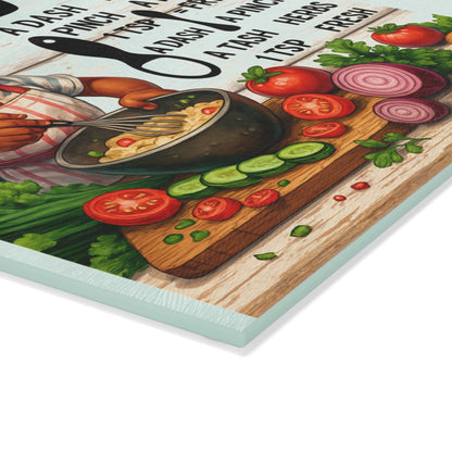 Kitchen Measurement Glass Cutting Board, Unique Gift for Cooking Lovers, Kitchen Decor, Culinary Conversion Board, Fun Cooking Accessory