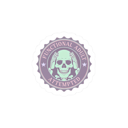 Functional Adult Attempted Skull Kiss-Cut Stickers, Laptop Decals, Planner Stickers, Funny Gifts, Self-care Decor
