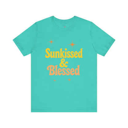 Sunkissed & Blessed Short Sleeve Tee, Fun Summer Shirt, Gift for Beach Lovers, Vacation Tee, Casual Outfit