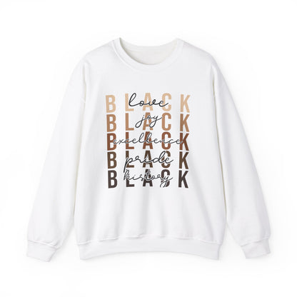 Black Excellence Crewneck Sweatshirt - Black Love, Black Joy, Black Pride, Black History
