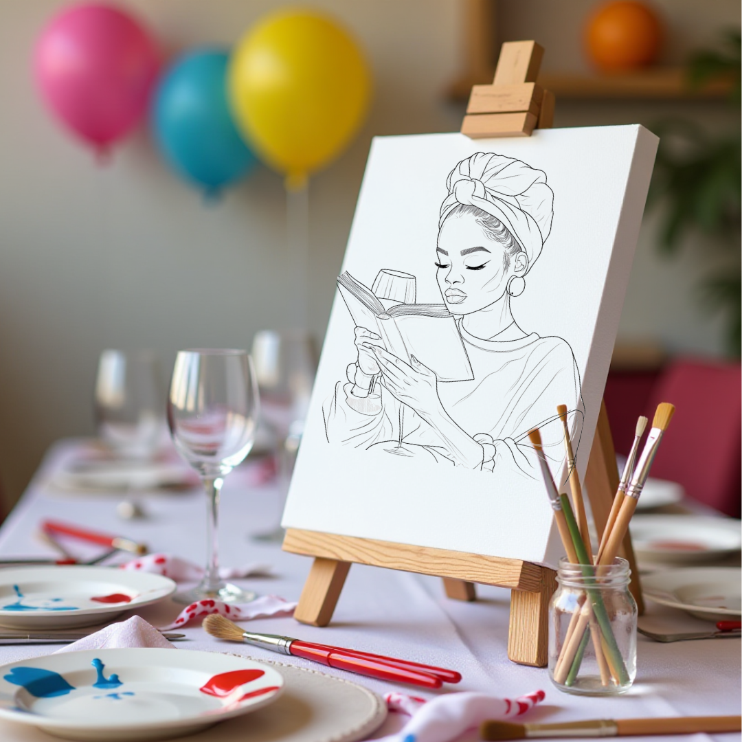 Beautiful black woman printable digital art coloring pages