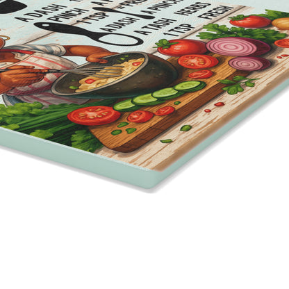 Kitchen Measurement Glass Cutting Board, Unique Gift for Cooking Lovers, Kitchen Decor, Culinary Conversion Board, Fun Cooking Accessory