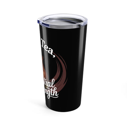 Sippin’ Tea and Ancestral Strength Tumbler – Funny Black Girl Travel Cup, July 4th Pride Mug, Unapologetic Black Woman Gift