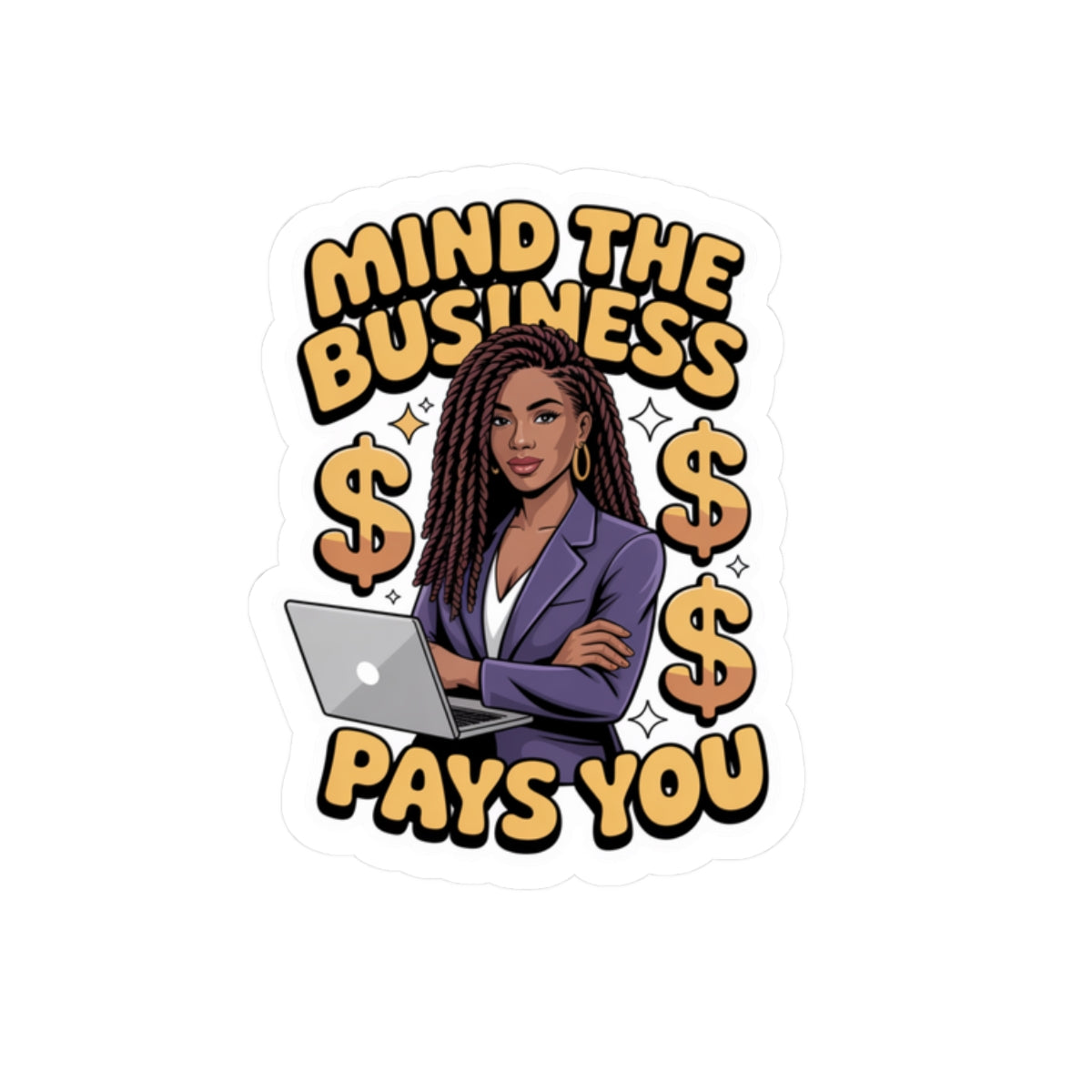 Mind the Business Kiss-Cut Stickers | Motivational Laptop Decal, Businesswoman Sticker, Office Decor, Entrepreneur Gift, Inspirational [...]