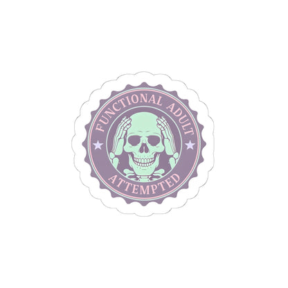 Functional Adult Attempted Skull Kiss-Cut Stickers, Laptop Decals, Planner Stickers, Funny Gifts, Self-care Decor
