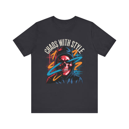 Chaos With Style Phantom Swipe Tee – Streetwear Skull Hoodie Shirt with Urban Electric Vibes