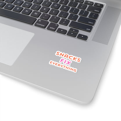 Snacks Fix Everything Kiss-Cut Stickers - Fun Vinyl Decals for Snacks Lovers