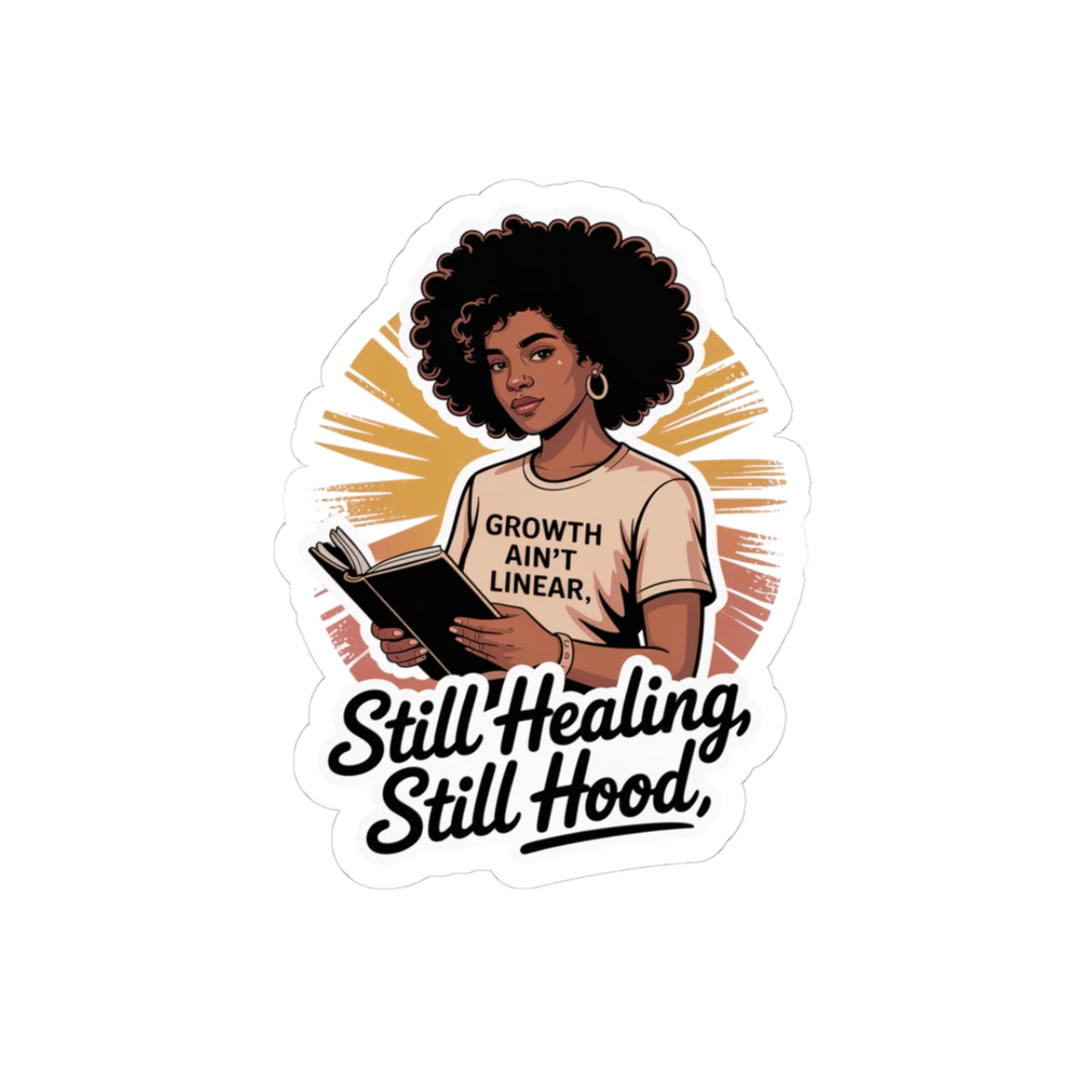 Inspirational Kiss-Cut Stickers, Motivational Laptop Stickers, Growth Ain't Linear Vinyl Decals, Empowering Art Stickers, Self-Healing Gifts
