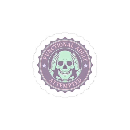 Functional Adult Attempted Skull Kiss-Cut Stickers, Laptop Decals, Planner Stickers, Funny Gifts, Self-care Decor