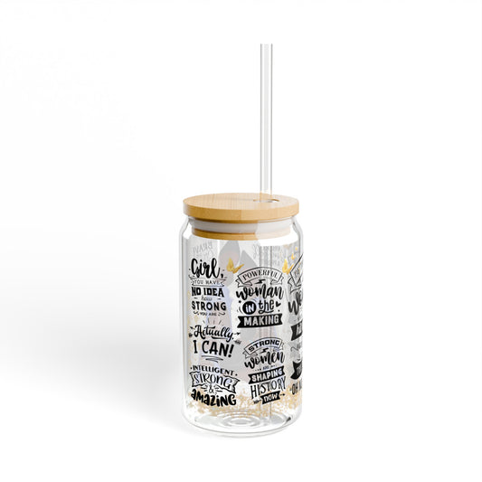 Strong Black Woman Affirmation Sipper Glass, 16oz