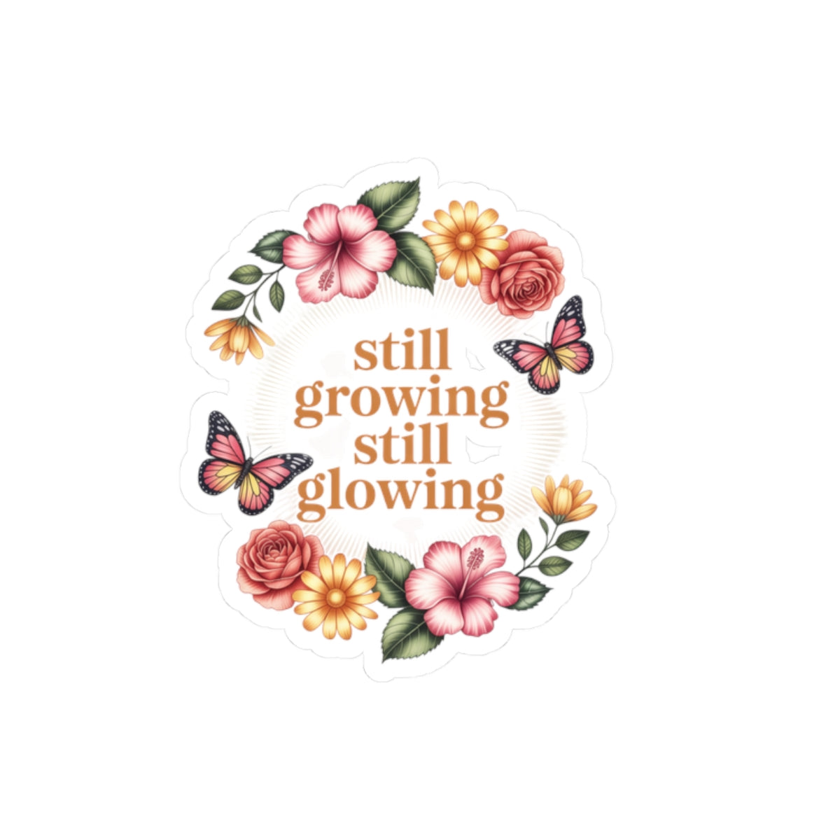 Floral Inspirational Kiss-Cut Stickers | Perfect for Journals, Laptops, Water Bottles, Gifts, and Celebrations