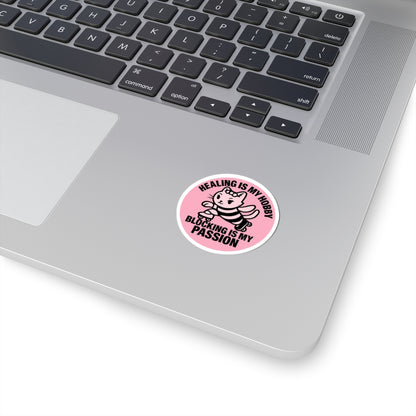 Cute Animal Healing Hobby Kiss-Cut Stickers, Fun Stickers for Water Bottles, Laptop Decor, Gifts for Cat Lovers, Journal Accessories