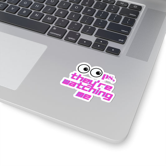 Funny Kiss-Cut Stickers - 'Oops, They're Watching Me' Decals for Laptops & Notebooks