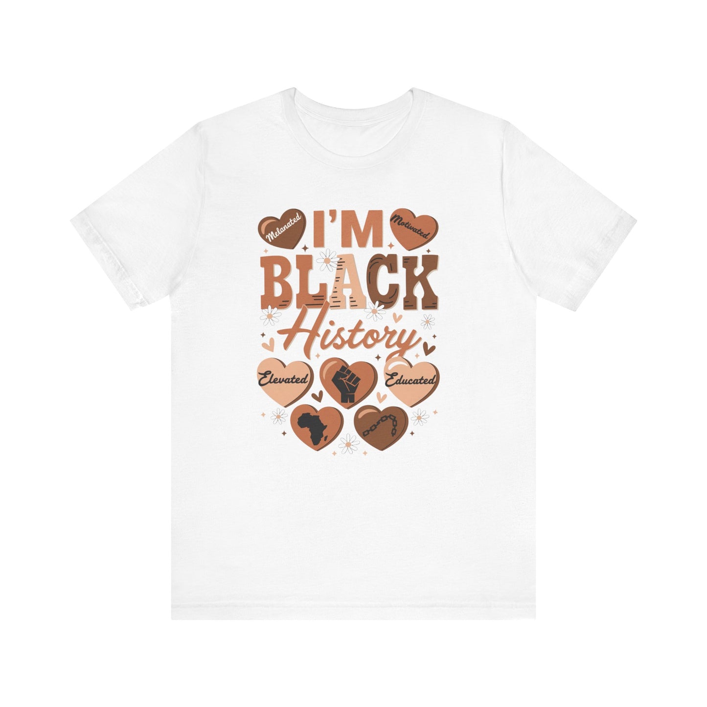 Jersey Short Sleeve Tee I'm Black History Hearts