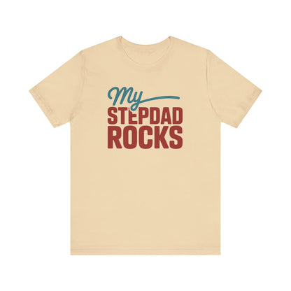 My Stepdad Rocks Unisex Jersey Tee | Father's Day Gift, Stepdad Appreciation, Casual Wear, Family Reunion, Gift for Him