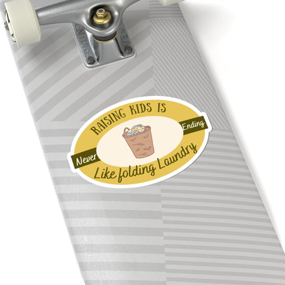 Raising Kids Kiss-Cut Stickers - Funny Parenting Decal for Moms