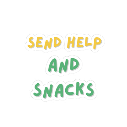 Fun Kiss-Cut Stickers - 'Send Help and Snacks'