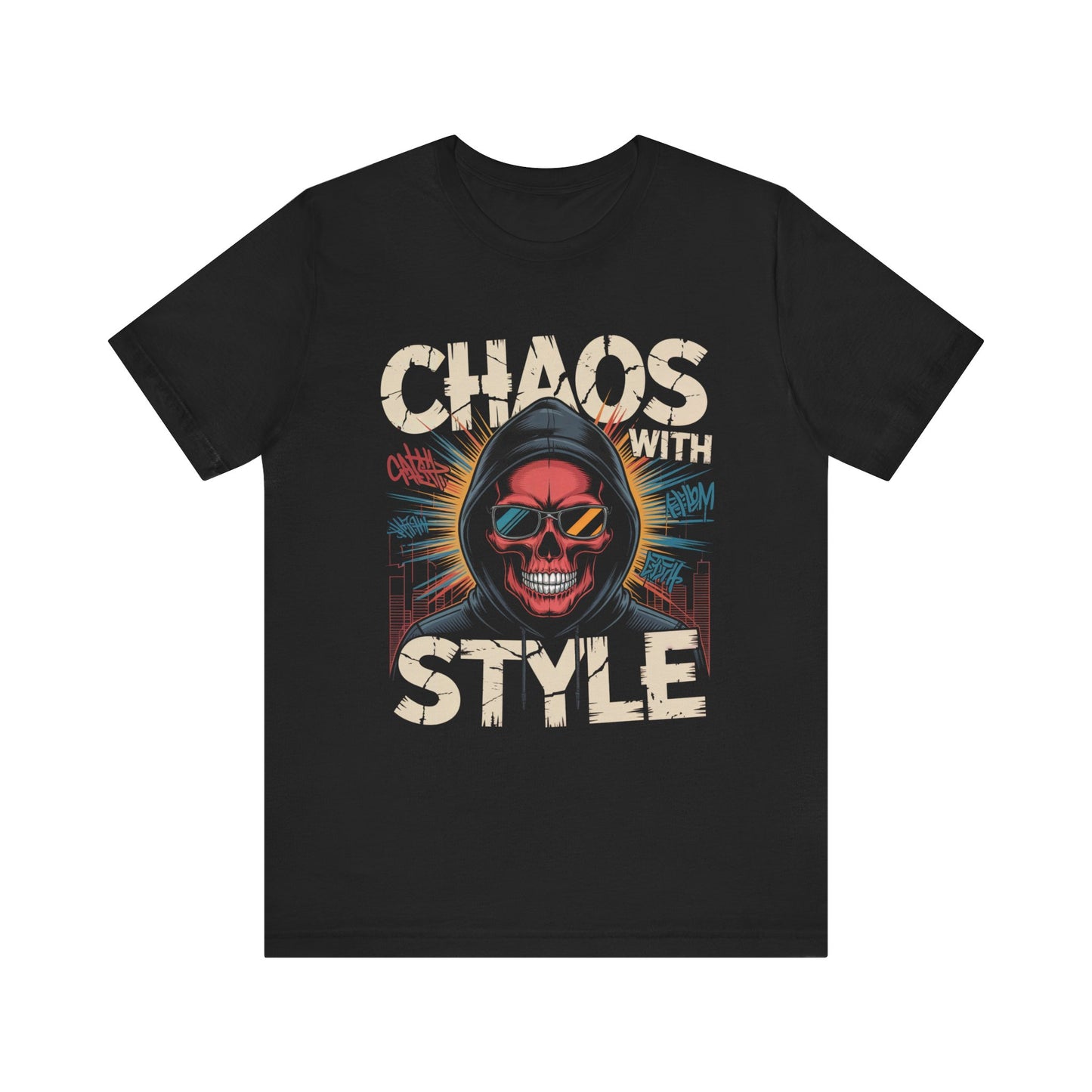Skull Graphic Tee - Chaos with Style, Unisex T-Shirt, Edgy Apparel, Halloween Costume, Grunge Style Fashion, Gift for Him/Her