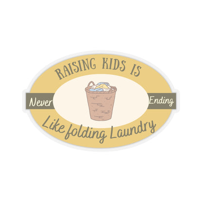 Raising Kids Kiss-Cut Stickers - Funny Parenting Decal for Moms