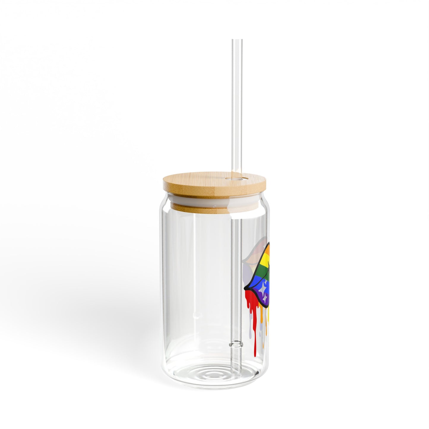 LGBT Lips Sipper Glass, 16oz