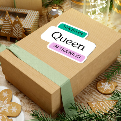 Humorous Kiss-Cut Stickers - "Queen in Training" - Fun Laptop Decal for Gift Giving