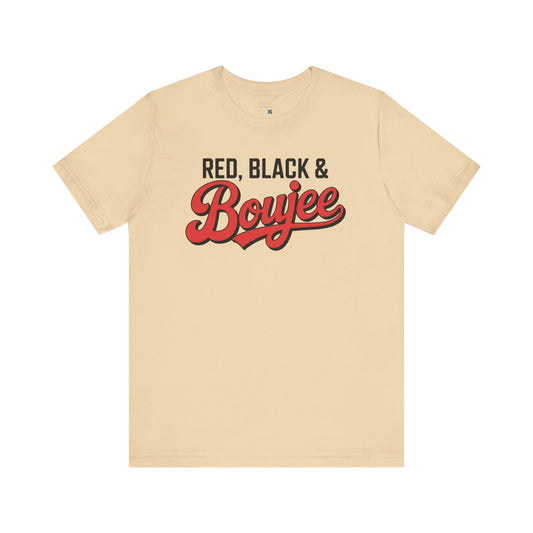 Red Black and Boujee T-Shirt – Funny July Tee, Boujee Black Girl Shirt, Cookout Ready Tee, Summer Sass Shirt for Women