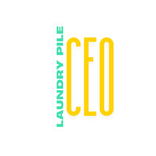 Laundry Pile CEO Kiss-Cut Stickers - Fun Laptop & Water Bottle Decals