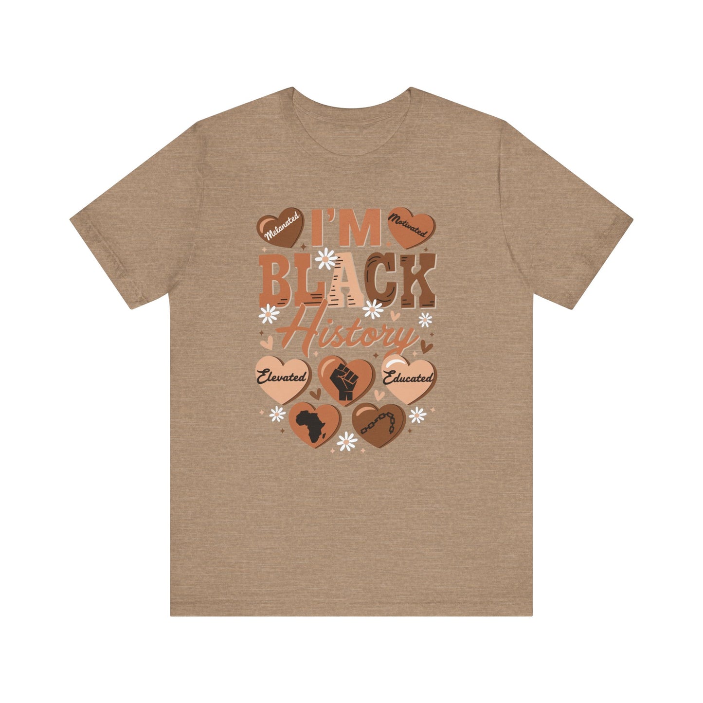 Jersey Short Sleeve Tee I'm Black History Hearts