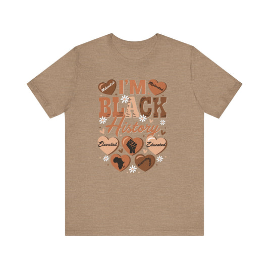 Jersey Short Sleeve Tee I'm Black History Hearts