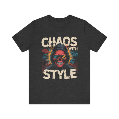 Skull Graphic Tee - Chaos with Style, Unisex T-Shirt, Edgy Apparel, Halloween Costume, Grunge Style Fashion, Gift for Him/Her