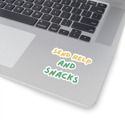 Fun Kiss-Cut Stickers - 'Send Help and Snacks'
