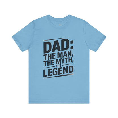 Dad. The Man. The Myth. The Legend. Sleeve Tee - Casual Comfort for All Occasions, Summer Outfits, Gifting, Everyday Wear, Party or Gathering Essential