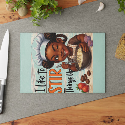 Mom Fuel Glass Cutting Board - Fun Kitchen Decor, Gift for Moms, Mother's Day, Cooking Enthusiasts, Unique Kitchen Accessory