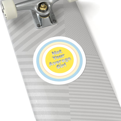 Kiss-Cut Stickers with 'Not Your Average Girl' Design, Fun Laptop Decals, Personalized Gifts, Cute Stationery, Trendy Wall Decor