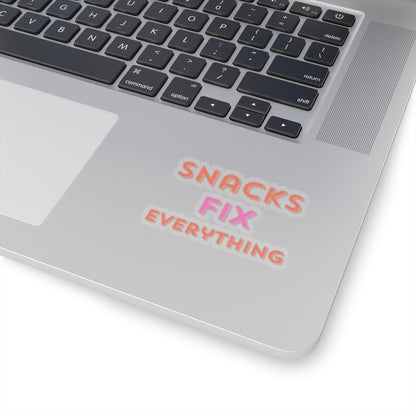 Snacks Fix Everything Kiss-Cut Stickers - Fun Vinyl Decals for Snacks Lovers