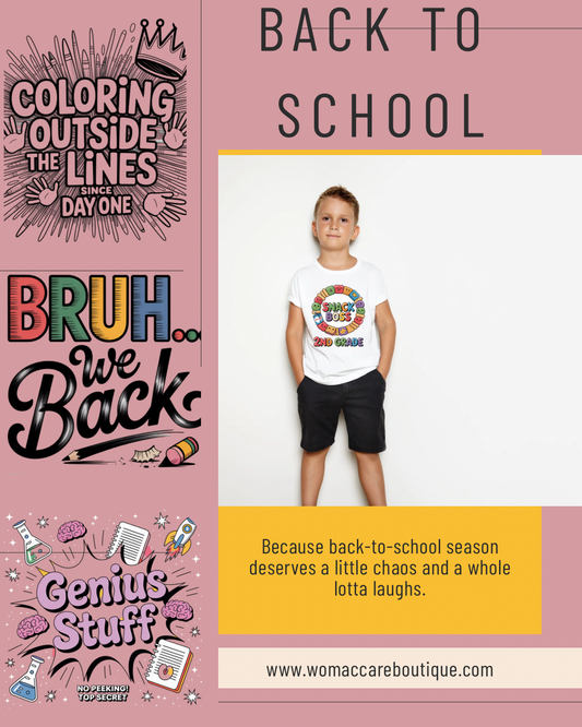 Back to School Kids PNG Bundle- Funny,Bold, and Classroom Ready