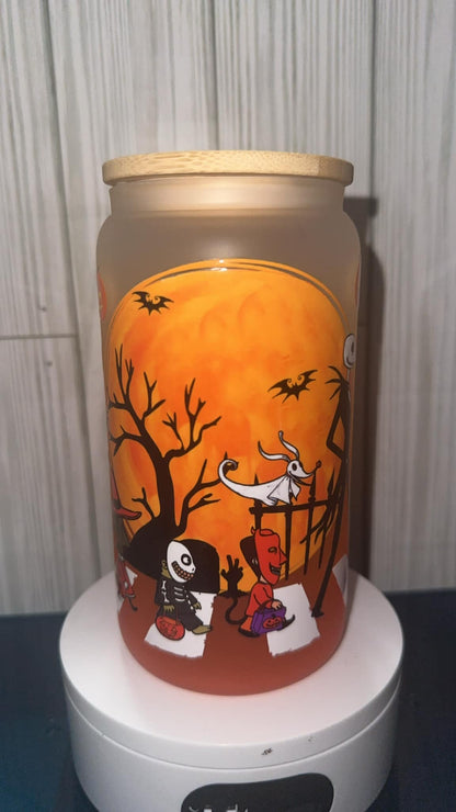 Night before Christmas Halloween tumbler cup