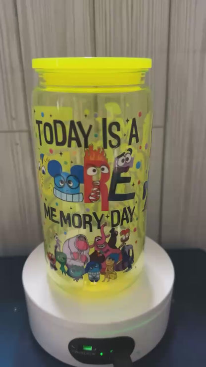 Inside out today is a core memory day kids acrylic cup