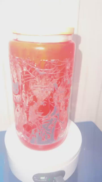 Hocus pocus bloody halloween snowglobe glass tumbler