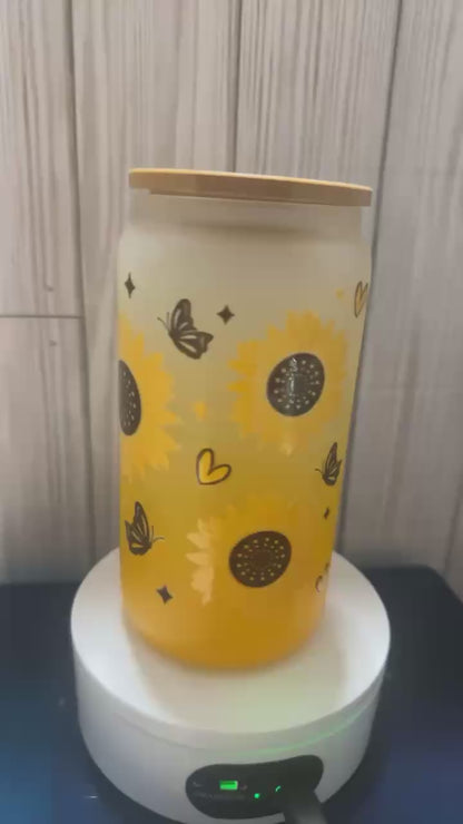 Sunflower Glass tumbler