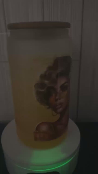Sunflower Babe (vanilla)glass tumbler cup