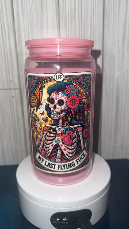 My last flying fuck acrylic Skeleton lady tumbler cup